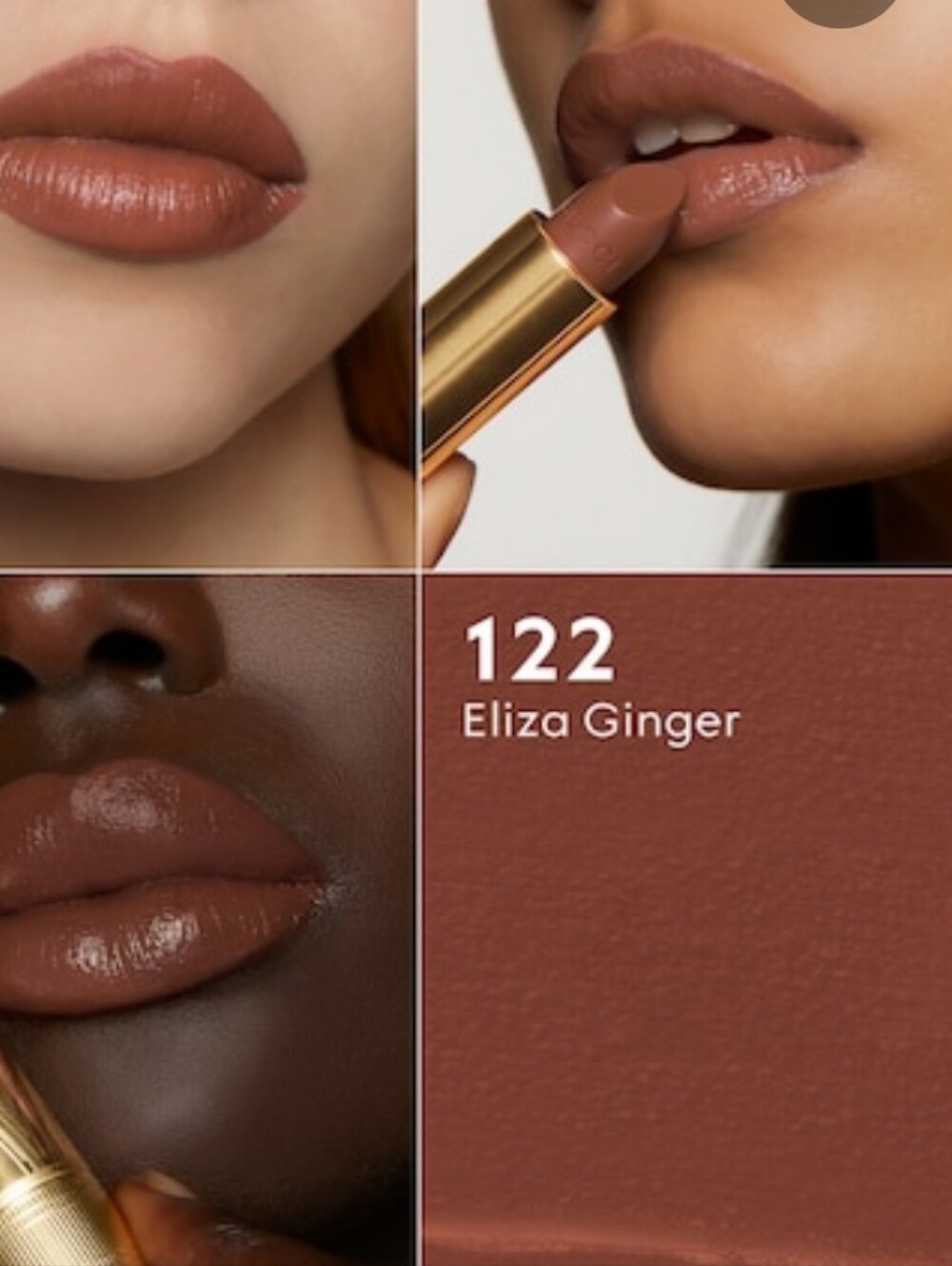 Eliza Ginger Lipstick 122 — Creamy Neutral Brown